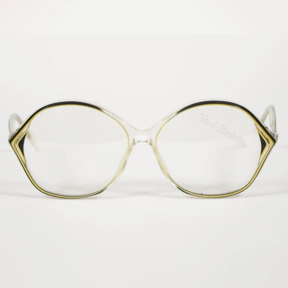 Renato Balestra NOS 1970s Vintage Black & Yellow Plastic Eyeglasses Frames - Picture 1 of 6